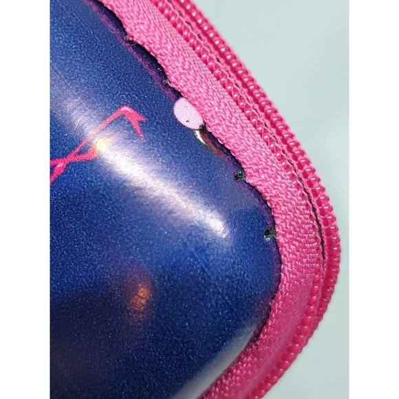 Blue Pink Pelican Graphics Zipper Inside Pouch Tech Earphone Earbuds Case - Picture 9 of 11